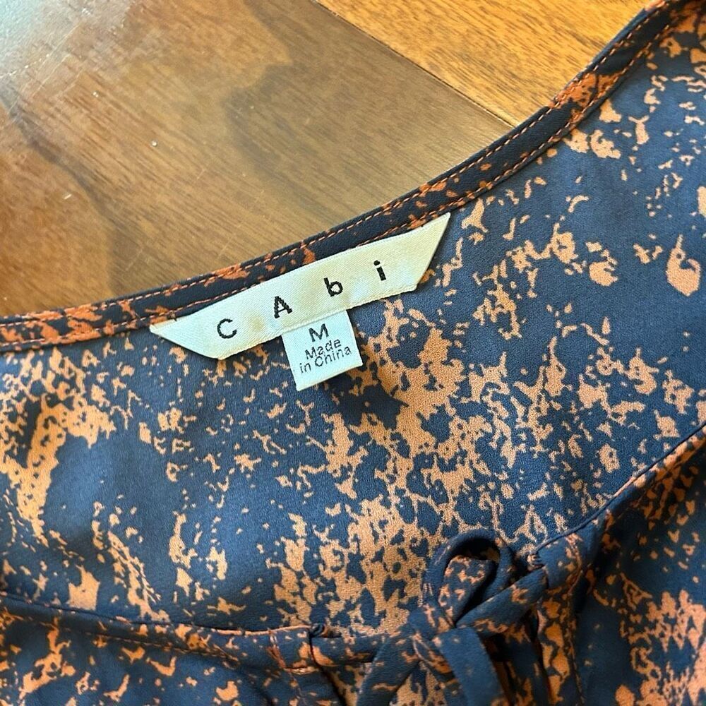 Cabi Women’s Python Print Border Wrap Blouse Size… - image 3